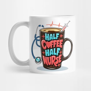 Half coffee Half nurse latte caffeine lovers hospital medical staff workers 3 Mug